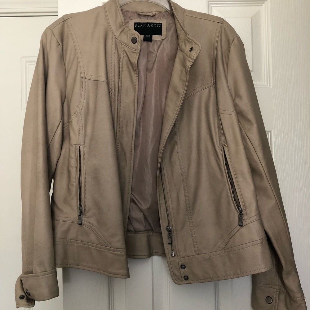 Tan/light brown leather jacket